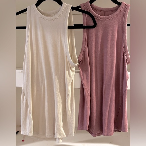 Set of Cream and Pink Sleeveless High Neck Tops - Picture 1 of 6
